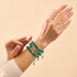 Sarcelle | Argent | Bracelet macramé verre luciole